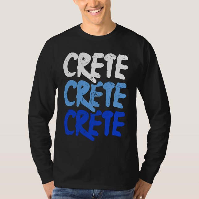 Distressed Crete Greece  Greek Island Crete T Shirt (Framsida)