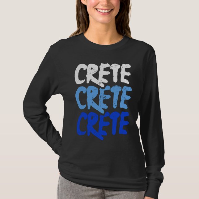 Distressed Crete Greece  Greek Island Crete T Shirt (Framsida)