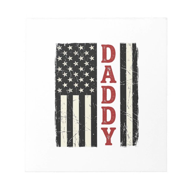 Distressed Daddy Amerikansk Flagga Tröja Design_1 Anteckningsblock (Framsida)