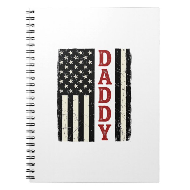 Distressed Daddy Amerikansk Flagga Tröja Design_1 Anteckningsbok (Framsidan)