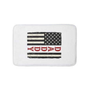 Distressed Daddy Amerikansk Flagga Tröja Design_1 Badrumsmatta