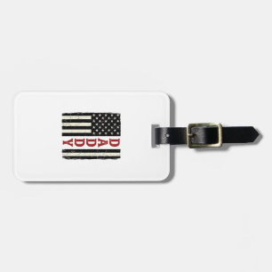 Distressed Daddy Amerikansk Flagga Tröja Design_1 Bagagebricka