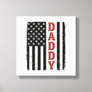 Distressed Daddy Amerikansk Flagga Tröja Design_1 Canvastryck