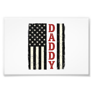 Distressed Daddy Amerikansk Flagga Tröja Design_1 Fototryck