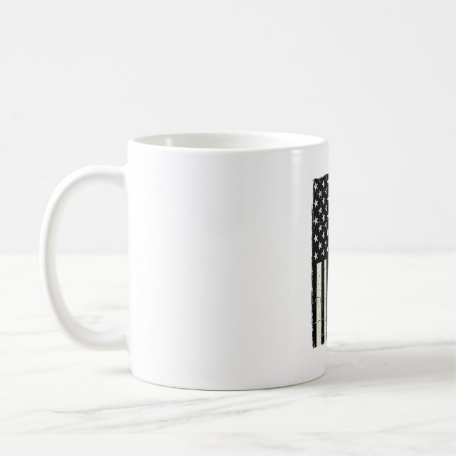 Distressed Daddy Amerikansk Flagga Tröja Design_1 Kaffemugg (Vänster)