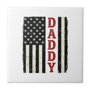Distressed Daddy Amerikansk Flagga Tröja Design_1 Kakelplatta