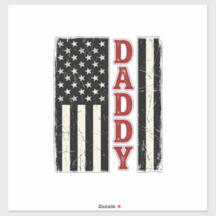 Distressed Daddy Amerikansk Flagga Tröja Design_1 Klistermärken