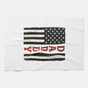 Distressed Daddy Amerikansk Flagga Tröja Design_1 Kökshandduk