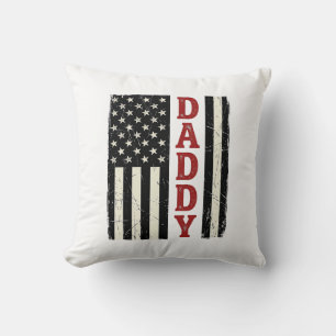 Distressed Daddy Amerikansk Flagga Tröja Design_1 Kudde