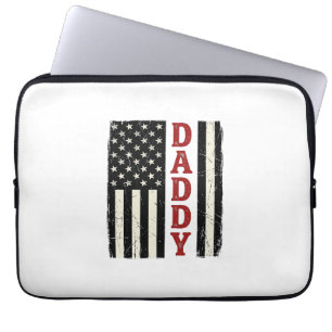 Distressed Daddy Amerikansk Flagga Tröja Design_1 Laptop Fodral