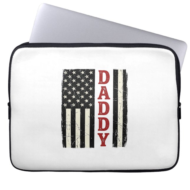 Distressed Daddy Amerikansk Flagga Tröja Design_1 Laptop Fodral (Framsidan)