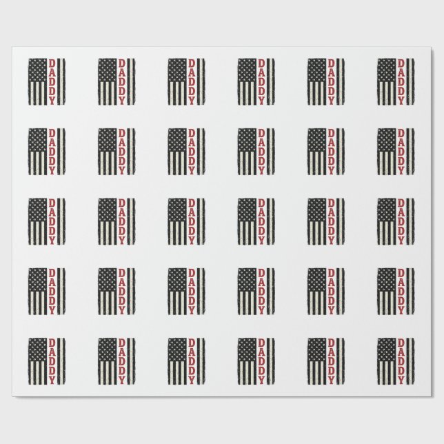 Distressed Daddy Amerikansk Flagga Tröja Design_1 Presentpapper (Platt)