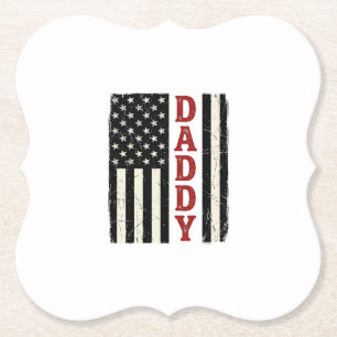 Distressed Daddy Amerikansk Flagga Tröja Design_1 Underlägg Papper