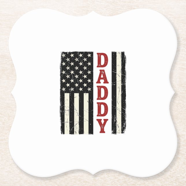Distressed Daddy Amerikansk Flagga Tröja Design_1 Underlägg Papper (Framsida)