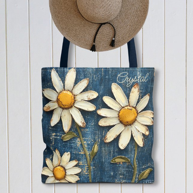 Distressed Denim och Daisy Tygkasse (Skapare uppladdad)