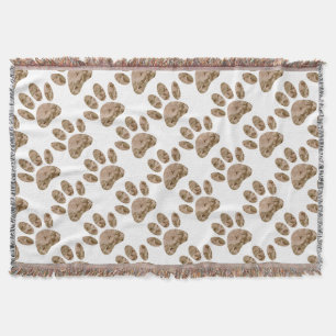 Distressed Desert Kamouflage Hundfotsavtryck Filt