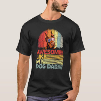 Distressed dobermann Awesome som min hundpappa T Shirt