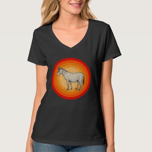 Distressed Donkey  Retro Style T Shirt (Framsida)