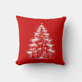 Distressed Drippy Gothic Chic Red Christmas Tree Kudde