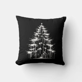 Distressed Drippy Gothic Chic Vit Julgran Kudde