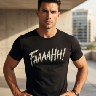 Distressed 'FAAAAHH!' Grafik herr svart T Shirt