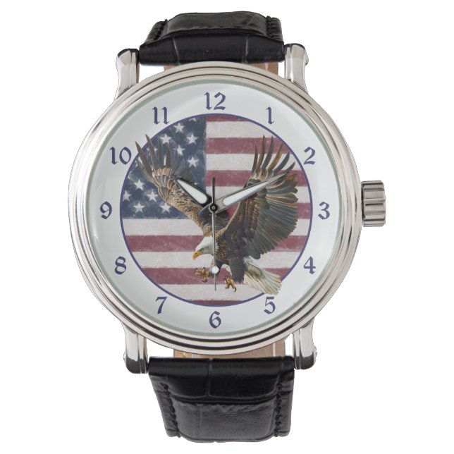 Distressed Flag Eagle Landing Armbandsur (Framsida)