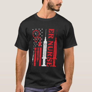 Distressed Flag For Emergency Room Er Nurses T Shirt