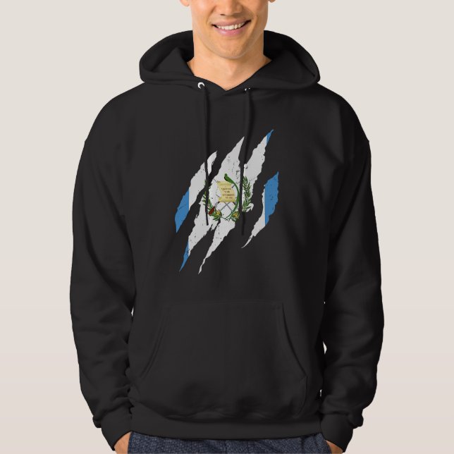 Distressed Flag of Guatemala Citizenship Chapin Gu Hoodie (Framsida)