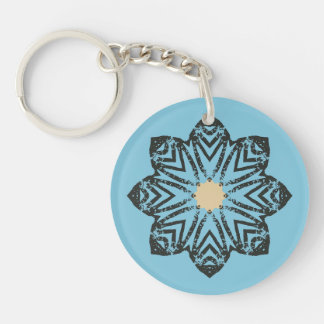 Distressed geometrisk blomstermedaljong