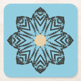 Distressed geometrisk blomstermedaljong underlägg papper kvadrat