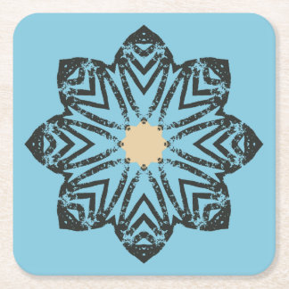 Distressed geometrisk blomstermedaljong underlägg papper kvadrat