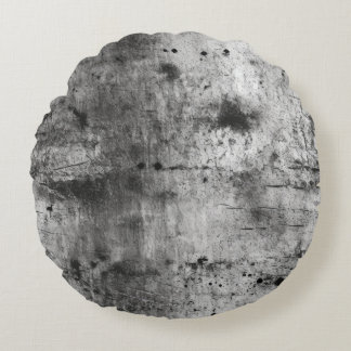 Distressed Grunge Grå & Svart Struktur Rund Kudde