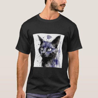 Distressed Grungy Punky Graffiti Cat V T Shirt