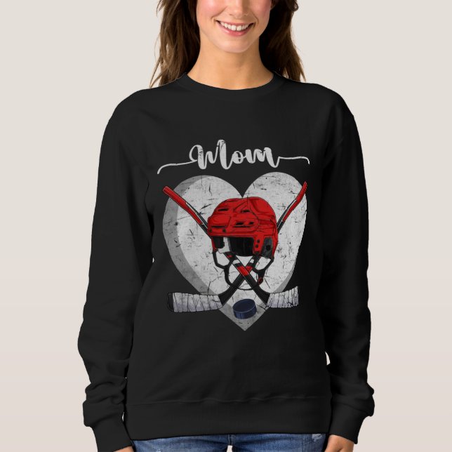 Distressed Heart Hockey Mom Heart Cute Mother s Da T Shirt (Framsida)