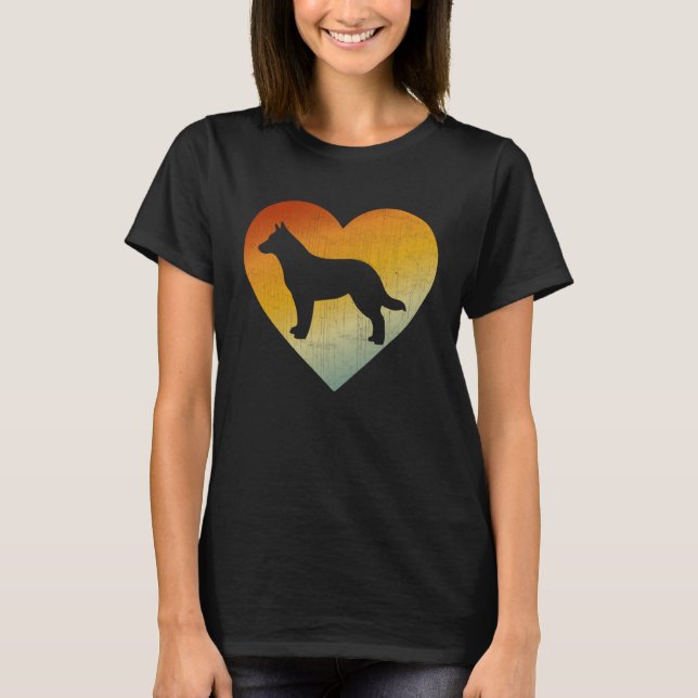 Distressed Heart Retro Men Women Australian Cattle T Shirt (Framsida)