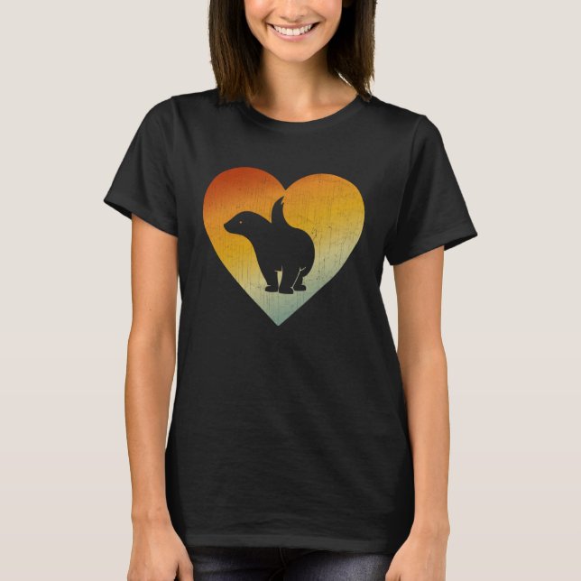 Distressed Heart Retro Style Men Women Honey Badge T Shirt (Framsida)