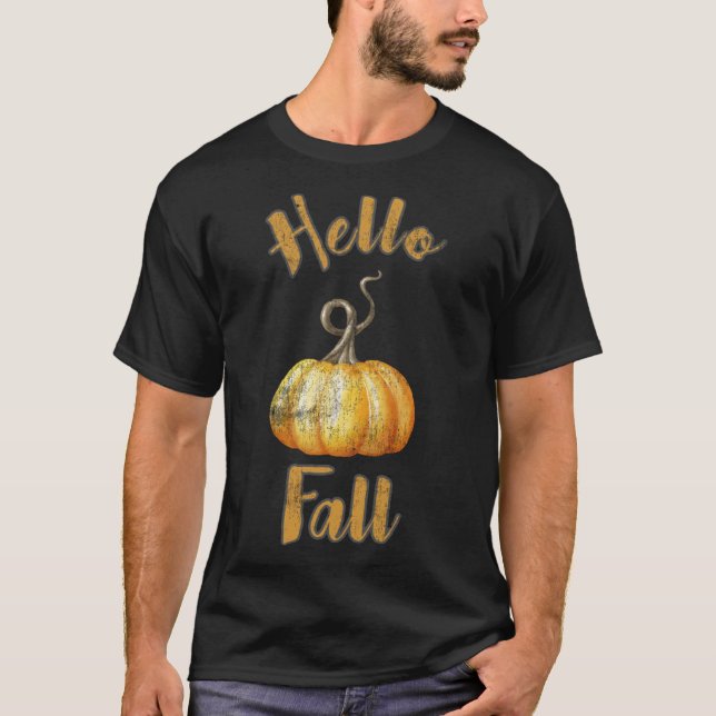 Distressed Hej Höst Pumpa Design T Shirt (Framsida)