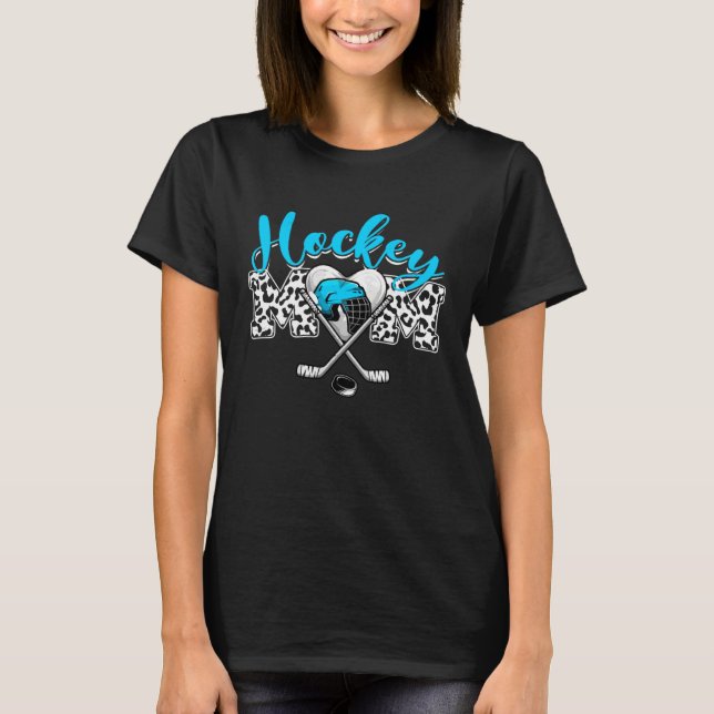 Distressed Hockey Heart Hockey Mom Mother s Day T Shirt (Framsida)