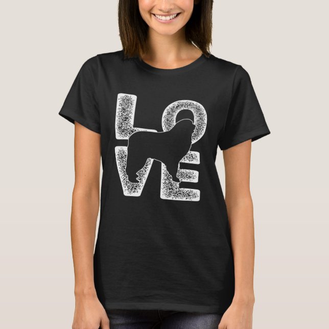 Distressed I Love My Great Pyrenees Dog  Theme T Shirt (Framsida)