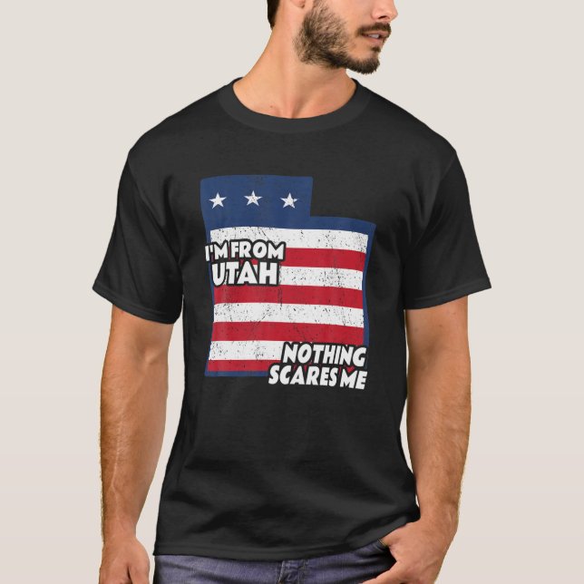 Distressed I'm From Utah Home State UT Nothing Sca T Shirt (Framsida)