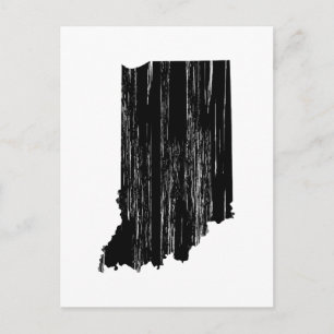 Distressed Indiana-statens kontur Vykort