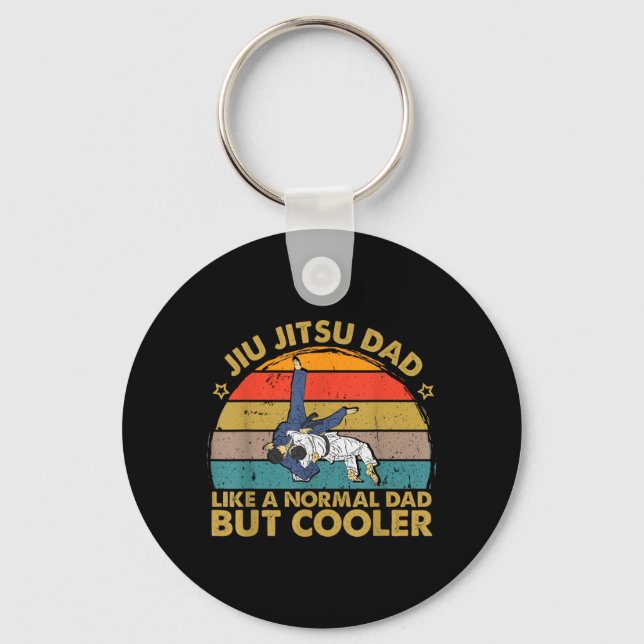 distressed Jiu-Jitsu Pappa citat Män Fader retro Nyckelring (Framsida)