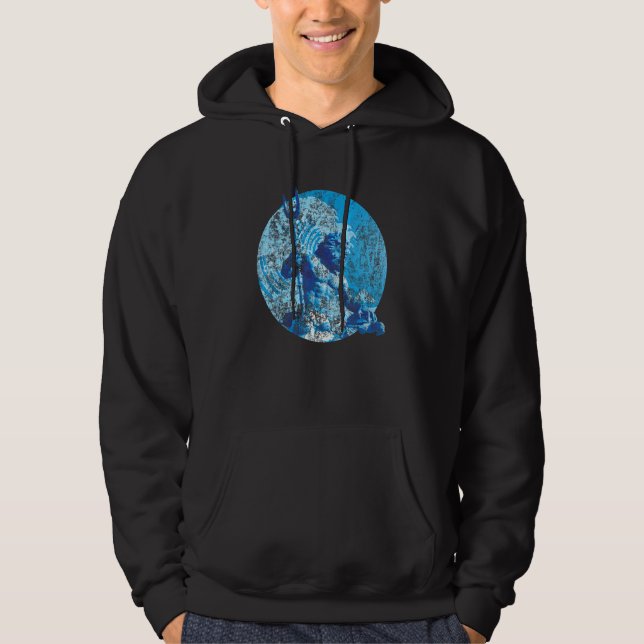 Distressed Kung Neptune Havets Gud Poseidon Tr Hoodie (Framsida)