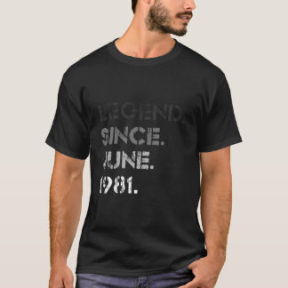 Distressed Legend Since June 1981 42Nd Bday 42 T Shirt