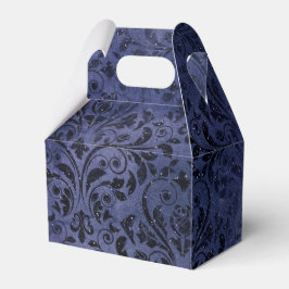 Distressed lila och svart damast presentaskar