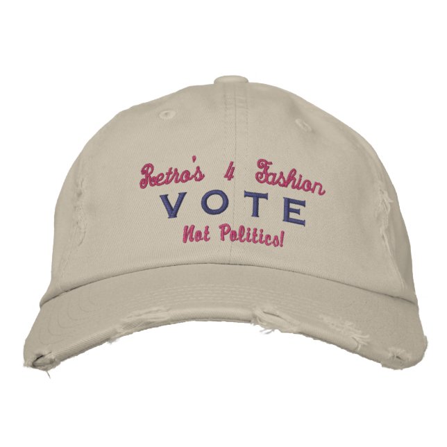 (Distressed Look) Election Gear -  Vote  Broderad Keps (Framsida)