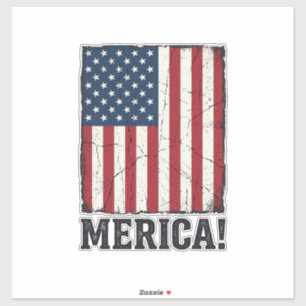 Distressed Merica Flag Patriotisk Vektor T-Shirt D Klistermärken