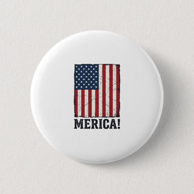 Distressed Merica Flag Patriotisk Vektor T-Shirt D Knapp (Framsida)