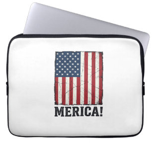 Distressed Merica Flag Patriotisk Vektor T-Shirt D Laptop Fodral