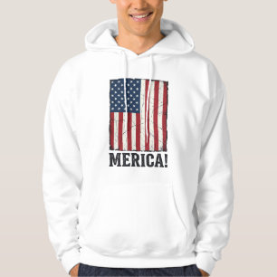 Distressed Merica Flag Patriotisk Vektorskjorta De Hoodie